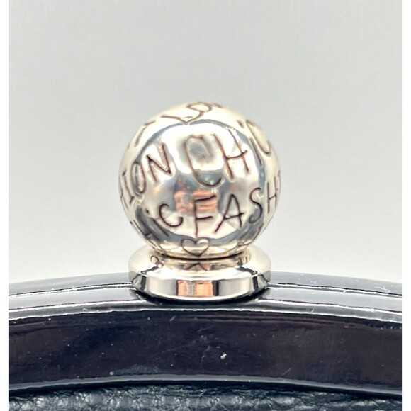 City Block Collection Brighton Black Leather Python Frame Purse Shoulder Strap - Picture 6 of 16